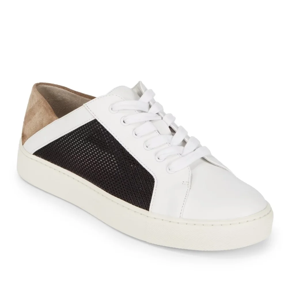 Vince Anette Alabaster Leather & Mesh Sneakers – Size 7.5‎ M